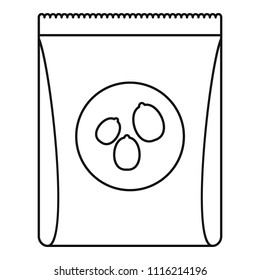 Pack nuts icon. Outline illustration of pack nuts vector icon for web design isolated on white background