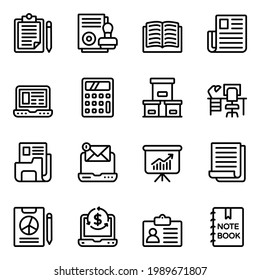 Pack of Office Equipment Linear Icons