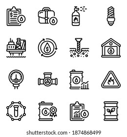 

Pack of Oil Analytical Charts Glyph Icons
