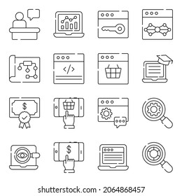 Pack of Online Data and Business Linear Icons