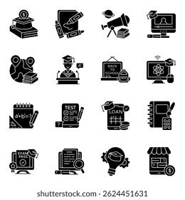 Pack of Online Knowledge solid Icon