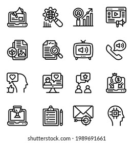 Paquete de Iconos Lineales de Promoción y Conversación en Línea 