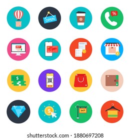 
Pack of Online Shopping Flat Icons 