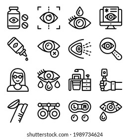 Pack of Optometry Linear Icons 