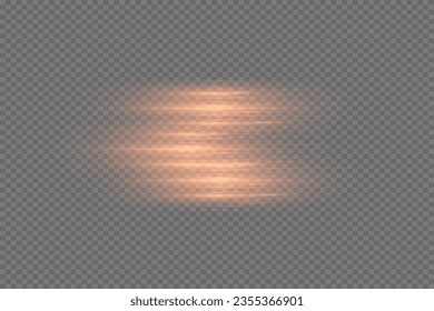 Pack of orange horizontal highlights. Laser beams, horizontal light beams. Beautiful light reflections. Glowing stripes on a dark background. Glowing abstract sparkling background.