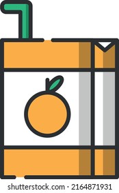 Pack of orange juice isolated vector icon