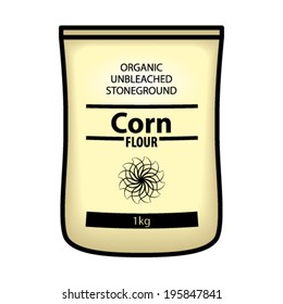 A Pack Of Organic, Unbleached, Stone Ground Corn Flour.