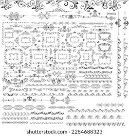 Pack of Ornaments Set of text delimiters for your projects. Vector illustration 