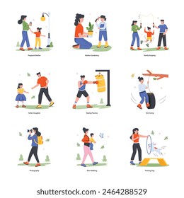 Pack de aventuras al aire libre Ilustraciones planas  

