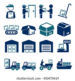 pack, package, packaging icon set