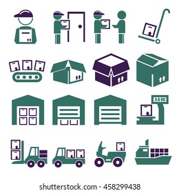 pack, package, packaging icon set