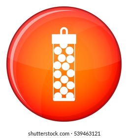 Pack with paintball bullets icon in red circle isolated on white background vector illustration