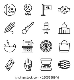 Pack Of Pakistani Culture Line Icons 