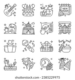 Pack of Party Flat Icons

