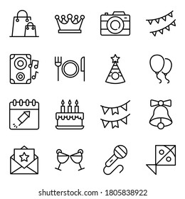 Pack Party Line Icons Stock Vector (Royalty Free) 1805838922 | Shutterstock