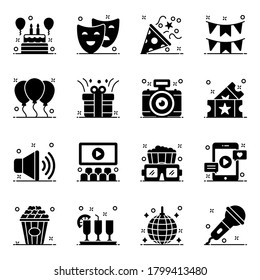Pack Of Party Solid Icons 