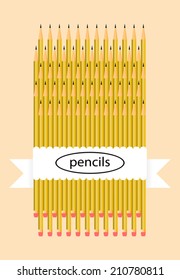 pack of pencils on the pink background