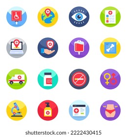 Pack of Pharmaceutical Flat Icons
