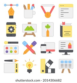 Pack of Photographic Tools Flat Icons 