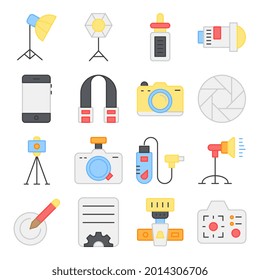 Pack of Photography Flat Icons 