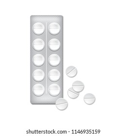 Pack of pill vector illustration