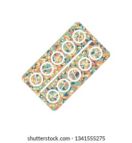 Pack Pills Icon. Colored mosaic with polygons