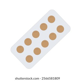 Pack of pills on white background vector art illustration