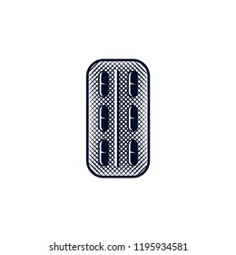 pack of pills vector icon isolated on white background