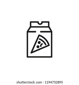Pack with pizza line icon. Pizza delivery, pizzeria, snack. Takeaway food concept. Vector illustration can be used for topics like food, unhealthy eating, service