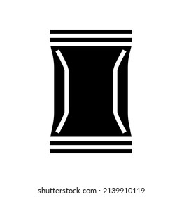 empaquetar el vector de icono de glifo plástico. placa de plástico. símbolo de contorno aislado ilustración negra