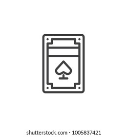 Pack of playing cards line icon, outline vector sign, linear style pictogram isolated on white. Symbol, logo illustration. Editable stroke
