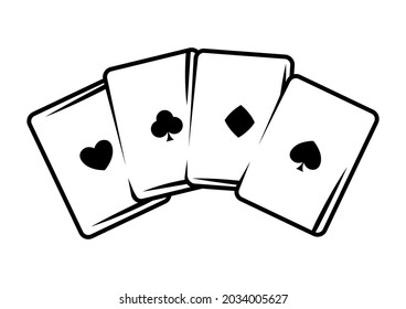 Pack of playing cards. Trick, game or magic illustration.