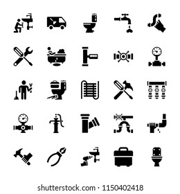 Pack of Plumbing Glyph Vector Icons