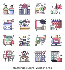 Pack of Politics Flat Icons 

