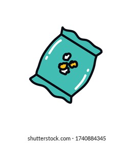 paquete de ícono de doodle de palomitas, ilustración vectorial