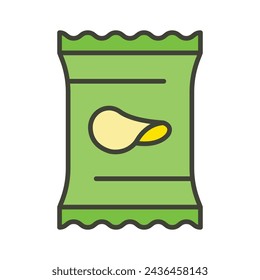 A pack of potato chips icon, modern and unique vector