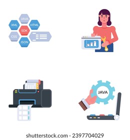 Pack of Programming Flat Icons 

