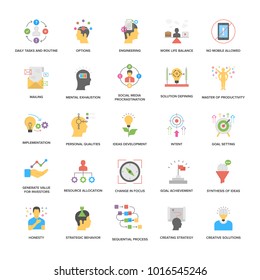 
A Pack of Project Management Flat Vector Icons 
