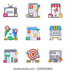 Pack of Promotion Flat Icons 


