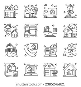 Pack of Property Flat Icons 

