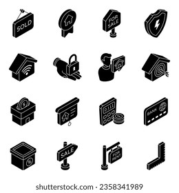 Pack of Property and Tools glyph Icons 
