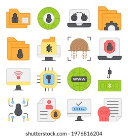 Pack of Protection Flat Icons 