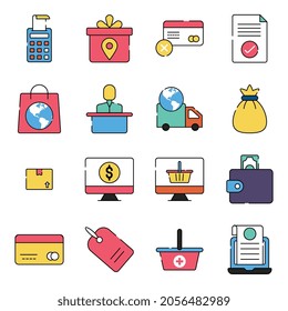 Pack of Purchasing Flat Icons