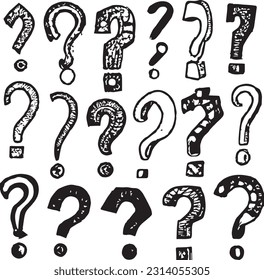 pack of question mark symbols