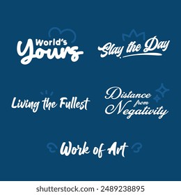 "PACK OF QUOTES TYPOGRAPH 1" perfect for stickers, merchandise, and apparel designs. This pack offers high-quality, eye-catching typography, easy to use and scalable.