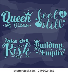 "PACK OF QUOTES TYPOGRAPH 46" perfect for stickers, merchandise, and apparel designs. This pack offers high-quality, eye-catching typography, easy to use and scalable. Perfect for your design needs!