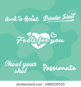 "PACK OF QUOTES TYPOGRAPH 5" perfect for stickers, merchandise, and apparel designs. This pack offers high-quality, eye-catching typography, easy to use and scalable.
