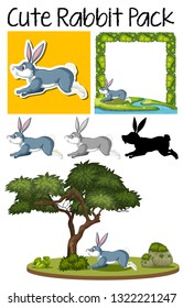Un paquete de ilustraciones de conejo