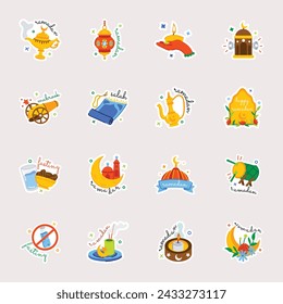 Pack of Ramadan Rituals Flat Stickers 


