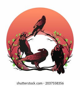 paquete de cuervos en la sucursal